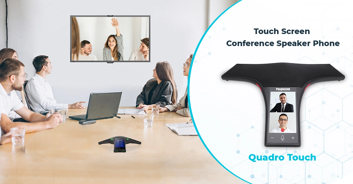 Touch screen conference speaker phone, with 5.5 inch screen and inbuilt android OS